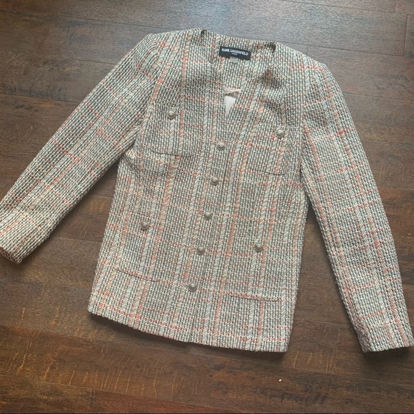 Karl Lagerfeld Nae Tweed Suit Jacket - Picture 3 of 10